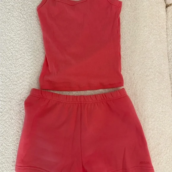 Aritzia Coral Tank and Shorts Set - Picture 2 of 2